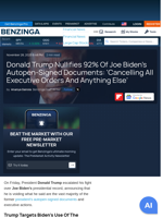 Donald Trump Nullifies 92% Of Joe Biden's Autopen-Signed Documents: 'Cancelling All Executive Orders And Anything Else'  - Benzinga