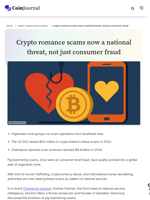 Crypto romance scams now a national threat, not just consumer fraud - CoinJournal