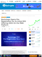 Backstage Opens Pre-Registration for its Initial DEX Offering (IDO) On the RWA Platform