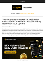 Top 6 Cryptos to Watch in 2025: Why BlockchainFX Is the Best Altcoin to Buy Now With 500x Upside
