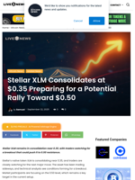 Stellar XLM Consolidates at $0.35