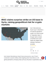IRGC claims surprise strike on US base in Syria, raising geopolitical risk for crypto markets