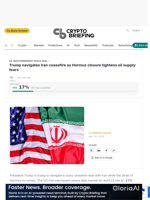 Trump navigates Iran ceasefire as Hormuz closure tightens oil supply fears