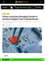 China Launches Shanghai Center to Boost Digital Yuan