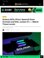 Solana (SOL) Price: SpaceX Goes Onchain and SOL Jumps 3% — Watch These Levels - CoinCentral