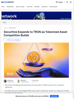 Securitize Expands to TRON as Tokenized Asset Competition Builds