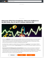 Ethereum (ETH) Price Prediction: Ethereum Pullback to $4,280 Likely, But $1.2B ETF Inflows Indicate $5K - Brave New Coin