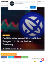 DeFi Development Starts Global Program to Grow Solana Treasury | Live Bitcoin News