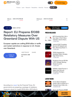 Report: EU Prepares $108B Retaliatory Measures Over Greenland Dispute With US – News Bytes Bitcoin News