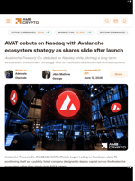 AVAT debuts on Nasdaq with Avalanche ecosystem strategy as shares slide after launch - AMBCrypto
