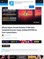 Bitcoin Hyper Presale Reaches $10M Following an Investor Surge