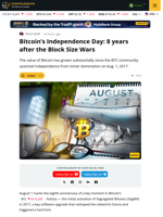 Bitcoin’s Independence Day: 8 Years After the Block Size Wars