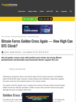 Bitcoin Forms Golden Cross Again — How High Can BTC Climb?
