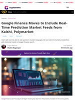 Google Finance Taps Kalshi, Polymarket for Event Data