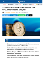 ZKsync Can Check Ethereum on One GPU. Who Checks ZKsync? - Crypto News Flash
