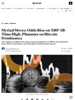 Myriad Moves: Odds Rise on XRP All-Time High, Plummet on Bitcoin Dominance - Decrypt