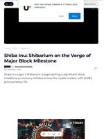 Shiba Inu: Shibarium on the Verge of Major Block Milestone - U.Today