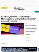 Coinbase, Binance seek Anthropic Mythos access as crypto firms brace for AI security threats