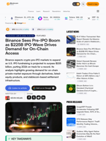 Binance Sees Pre-IPO Boom as $225B IPO Wave Drives Demand for On-Chain Access