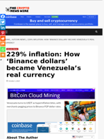 229% inflation: How ‘Binance dollars’ became Venezuela’s real currency - The Crypto News Wire