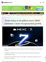From vision to 36 million users: MEXC celebrates 7 years of exponential growth - CoinJournal