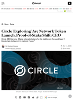 Circle 'Exploring' Arc Network Token Launch, Proof-of-Stake Shift: CEO - Decrypt