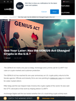 One Year Later: Has the GENIUS Act Changed Crypto in the U.S.? | Live Bitcoin News