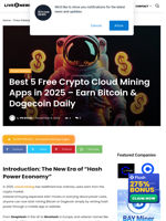 Best 5 Free Crypto Cloud Mining Apps in 2025 – Earn Bitcoin & Dogecoin Daily | Live Bitcoin News