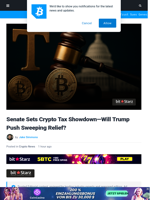 Senate Sets Crypto Tax Showdown—Will Trump Push Relief?
