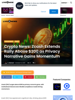 Crypto News: Zcash Extends Rally Above $200 as Privacy Narrative Gains Momentum | Live Bitcoin News