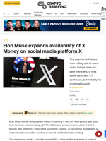 Elon Musk expands availability of X Money on social media platform X