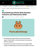 PancakeSwap Infinity Rolls Out New Features and Tokenomics Shift - Crypto News Flash