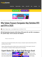 Why Solana Treasury Companies May Outshine BTC and ETH in 2025