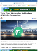 Tether Plans US-Compliant Stablecoin as GENIUS Act Becomes Law - TheNewsCrypto