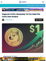 Dogecoin To $1 Is ‘Absolutely’ On The Table This Cycle: Analyst