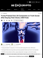 Trump Praised Over 20 Companies on Truth Social After Buying Their Stock, CNN Finds