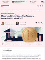 Blackrock Bitcoin News: Can Treasury Accumulation Save BTC?