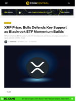 XRP Price: Bulls Defends Key Support as Blackrock ETF Momentum Builds - CoinCentral