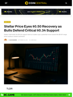 Stellar Price Eyes $0.50 Recovery as Bulls Defend Critical $0.34