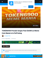 TOKEN6900 Presale Explodes Past $630K as Meme Coin Mania Returns
