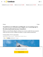 South Korea's KBank and Ripple are teaming up to fix international money transfers