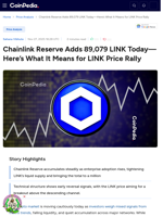 Chainlink Reserve Adds 89,079 LINK Today—Here’s What It Means for LINK Price Rally