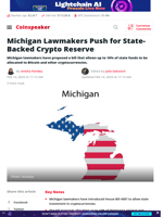 Michigan Lawmakers Push for State-Backed Crypto Reserve | Coinspeaker