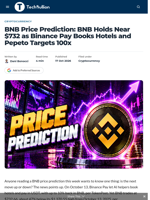 BNB Price Prediction: BNB Holds Near $732 as Binance Pay Books Hotels and Pepeto Targets 100x - TechBullion