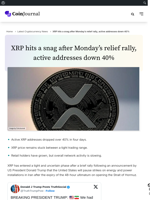 XRP hits a snag after Monday's relief rally, active addresses down 40% - CoinJournal