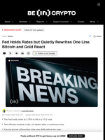 Fed Holds Rates but Quietly Rewrites One Line. Bitcoin and Gold React