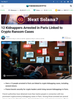 12 Kidnappers Arrested in Paris Linked to Crypto Ransom Cases