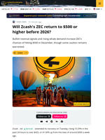 Is Zcash's ZEC Going to $500 or Higher in December?