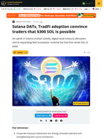 SOL Aims For $300 As TradFi Adoption, DeFi Back Rally