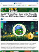 ChatGPT-5 Identifies 4 Coins to Buy Alongside Ethereum (ETH) for the Highest Profits in 2025